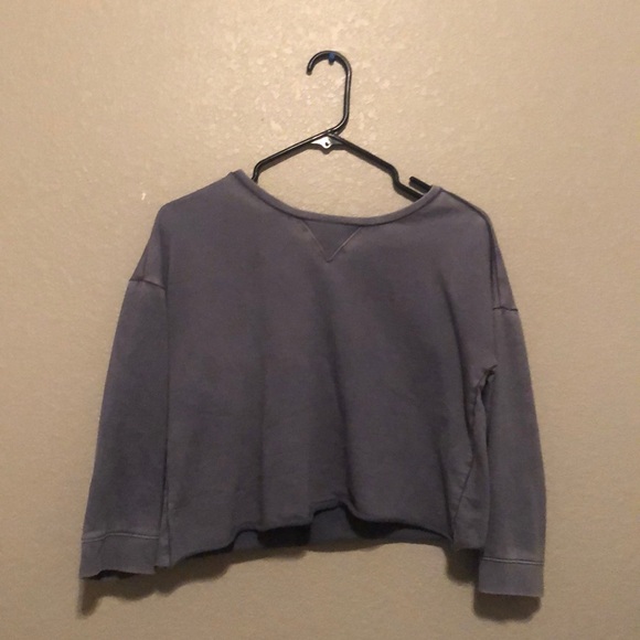 Blue Long sleeve Crop Top - Picture 1 of 3